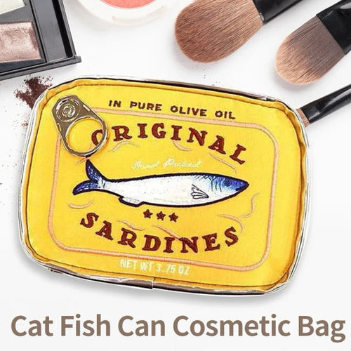 Cute Cosmetic Bag Sardines Cans Shape Creative Packages Portable Toiletry Bag Fashion Zipper Small Soft Makeup Bags Travel Pouch