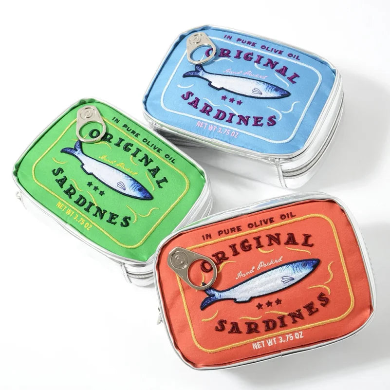 Cute Cosmetic Bag Sardines Cans Shape Creative Packages Portable Toiletry Bag Fashion Zipper Small Soft Makeup Bags Travel Pouch